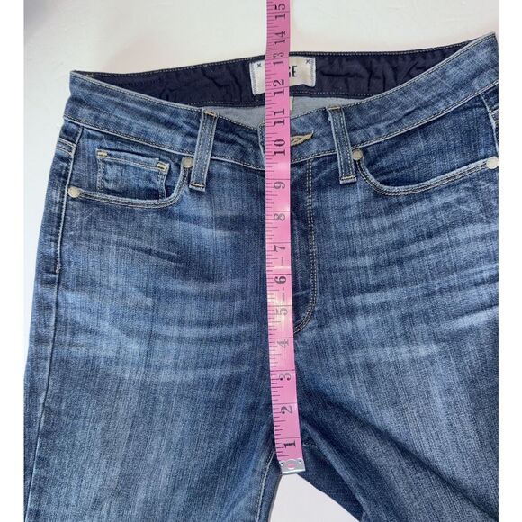 Paige Jeans Womens 27 Blue Hoxton Ankle Dark Wash Stretch Soft Denim Fray Hem - Picture 10 of 14